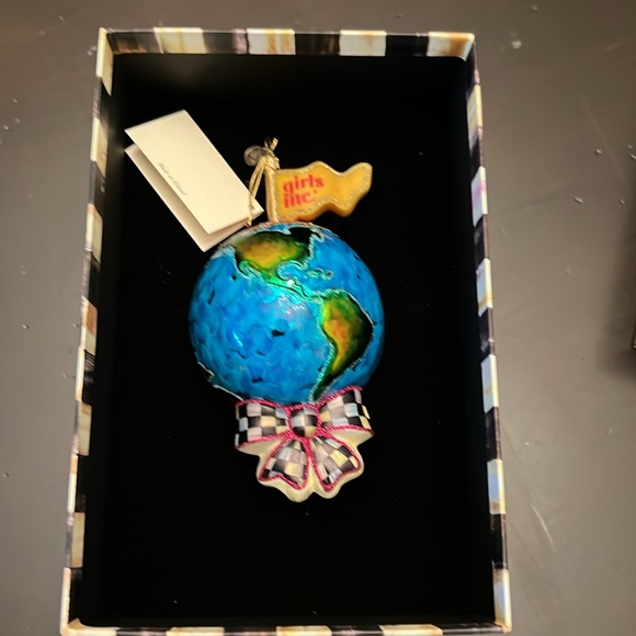 Mackenzie Childs Courtly Check Globe Ornament Retired 2011 - Picture 7 of 9